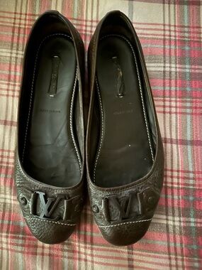 Designer-Inspired Brown Leather Ballet Flats